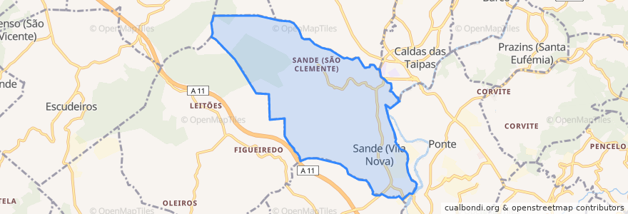 Mapa de ubicacion de Sande Vila Nova e Sande São Clemente.