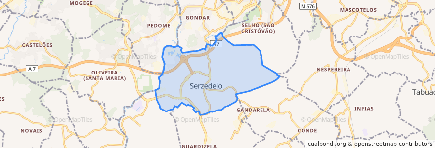 Mapa de ubicacion de Serzedelo.