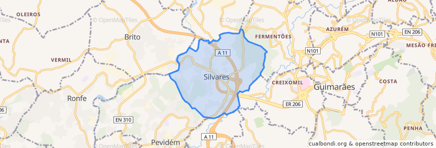 Mapa de ubicacion de Silvares.