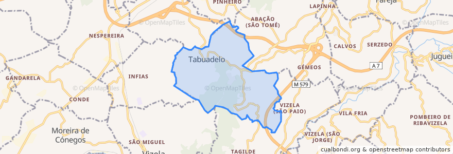 Mapa de ubicacion de Tabuadelo e São Faustino.