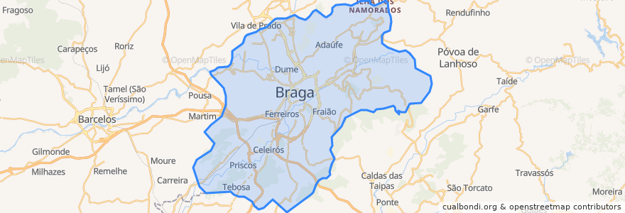 Mapa de ubicacion de Braga.