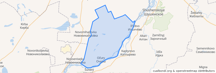 Mapa de ubicacion de Очурский сельсовет.