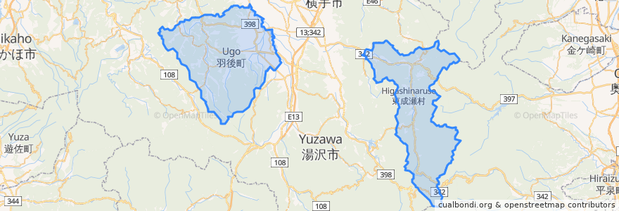 Mapa de ubicacion de 雄勝郡.