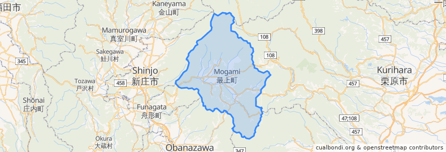 Mapa de ubicacion de Mogami.