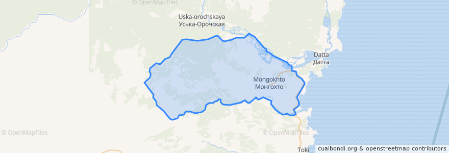 Mapa de ubicacion de сельское поселение Монгохто.