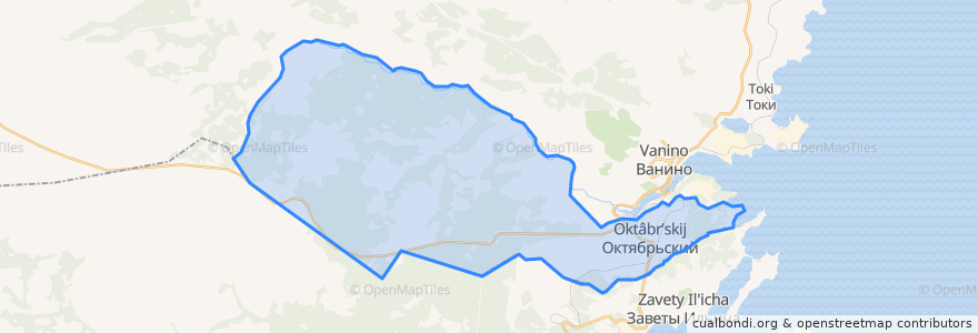 Mapa de ubicacion de городское поселение Октябрьский.