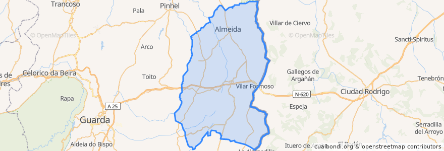 Mapa de ubicacion de Almeida.