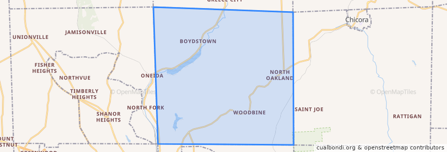 Mapa de ubicacion de Oakland Township.