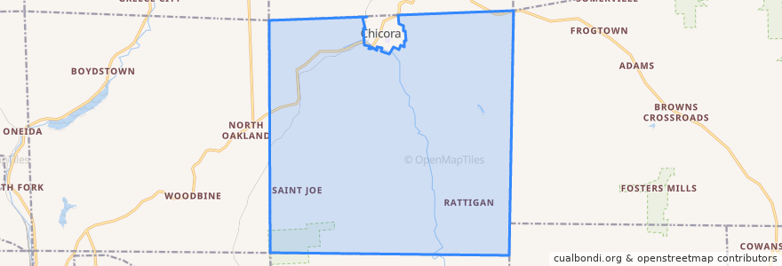 Mapa de ubicacion de Donegal Township.