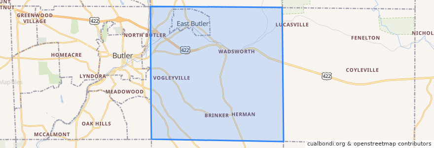 Mapa de ubicacion de Summit Township.