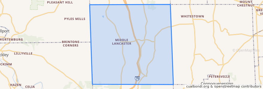 Mapa de ubicacion de Lancaster Township.