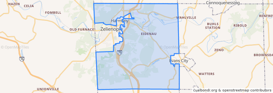 Mapa de ubicacion de Jackson Township.