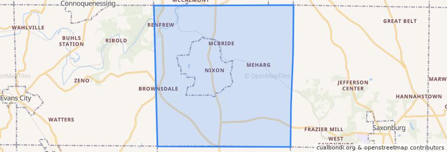 Mapa de ubicacion de Penn Township.