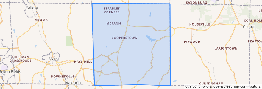 Mapa de ubicacion de Middlesex Township.