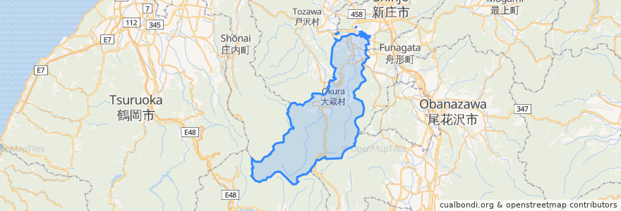 Mapa de ubicacion de 大蔵村.