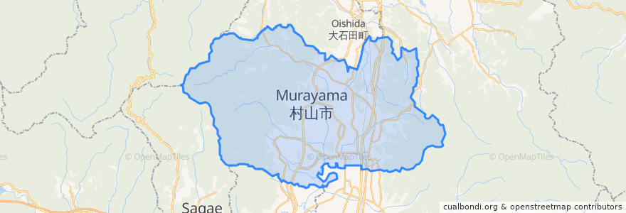 Mapa de ubicacion de 村山市.