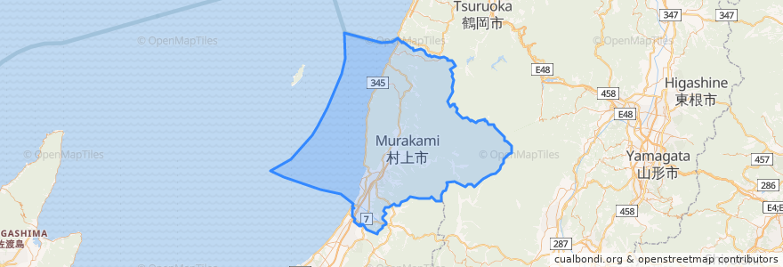 Mapa de ubicacion de 村上市.