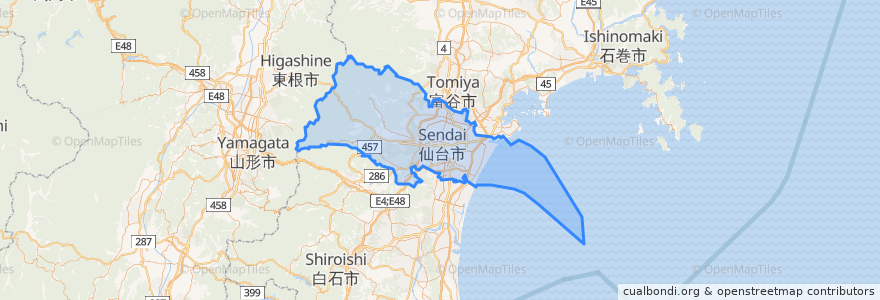 Mapa de ubicacion de 仙台市.