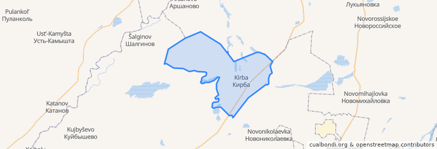 Mapa de ubicacion de Кирбинский сельсовет.