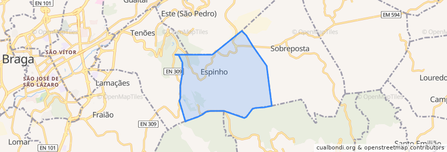 Mapa de ubicacion de Espinho.