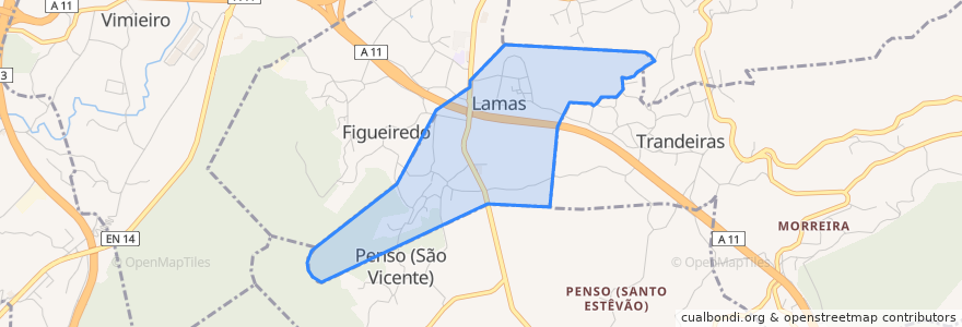 Mapa de ubicacion de Lamas.