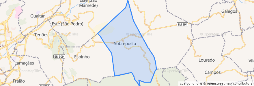 Mapa de ubicacion de Sobreposta.