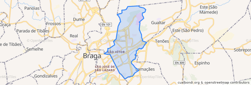 Mapa de ubicacion de Braga (São Vítor).