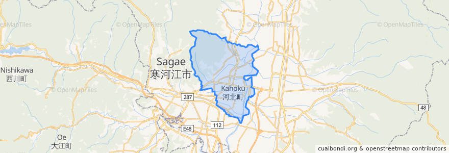 Mapa de ubicacion de 河北町.