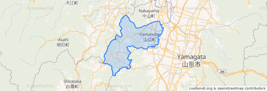 Mapa de ubicacion de 山邊町.