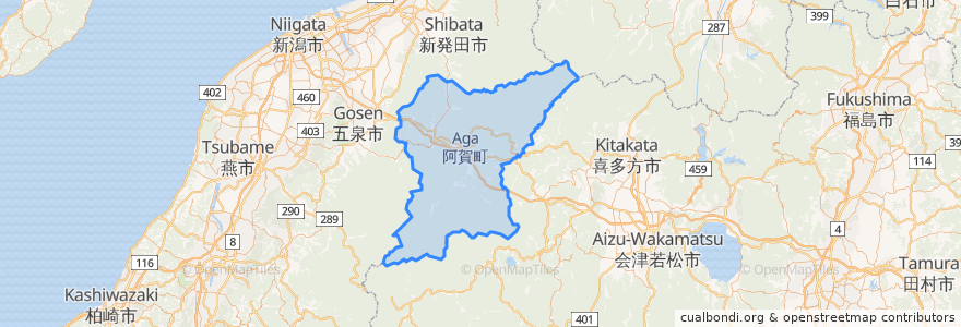 Mapa de ubicacion de 東蒲原郡.