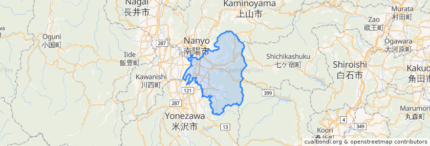 Mapa de ubicacion de 高畠町.