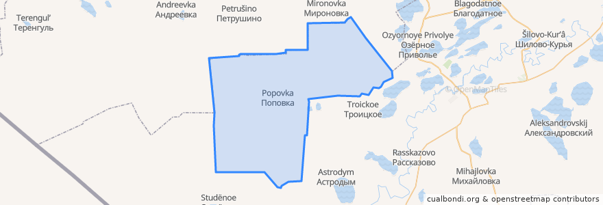 Mapa de ubicacion de Знаменский сельсовет.