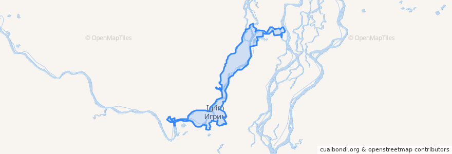 Mapa de ubicacion de городское поселение Игрим.