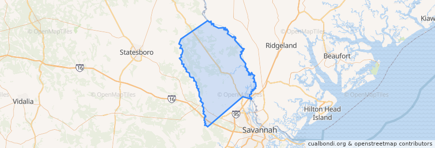 Mapa de ubicacion de Effingham County.