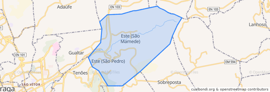 Mapa de ubicacion de Este (São Pedro e São Mamede).