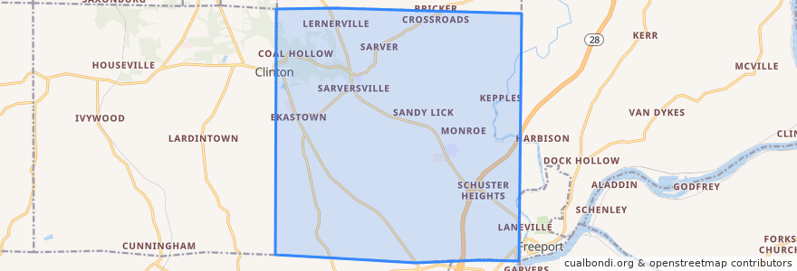 Mapa de ubicacion de Buffalo Township.