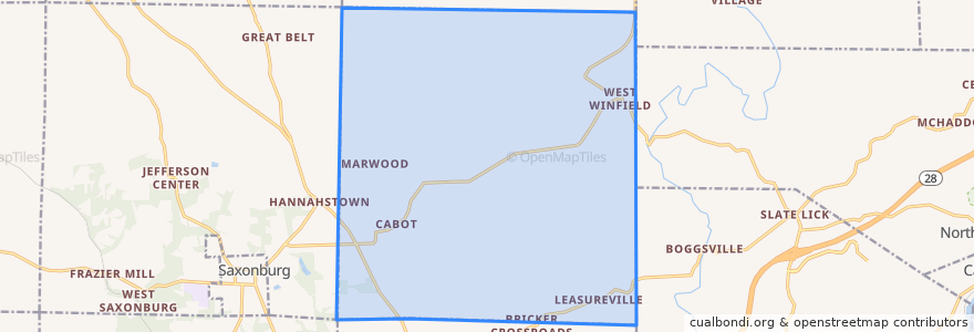 Mapa de ubicacion de Winfield Township.