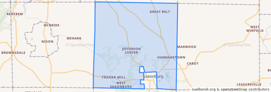 Mapa de ubicacion de Jefferson Township.