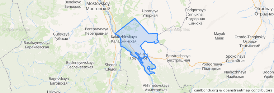 Mapa de ubicacion de Каладжинское сельское поселение.