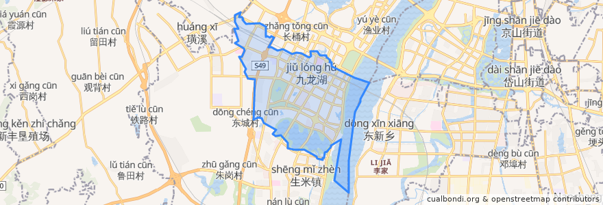 Mapa de ubicacion de 九龙湖街道.