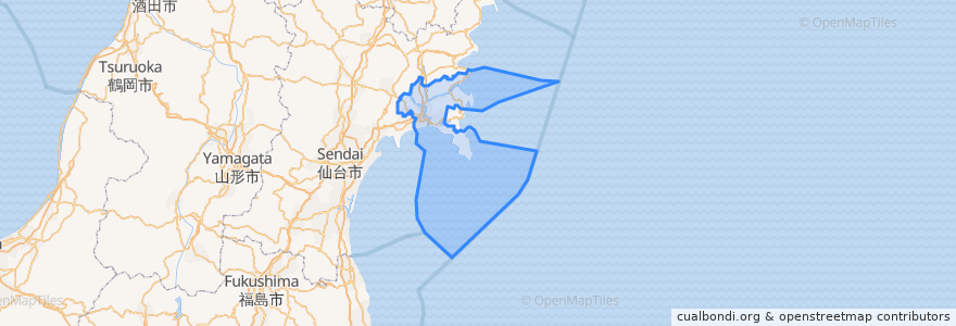 Mapa de ubicacion de Ishinomaki.