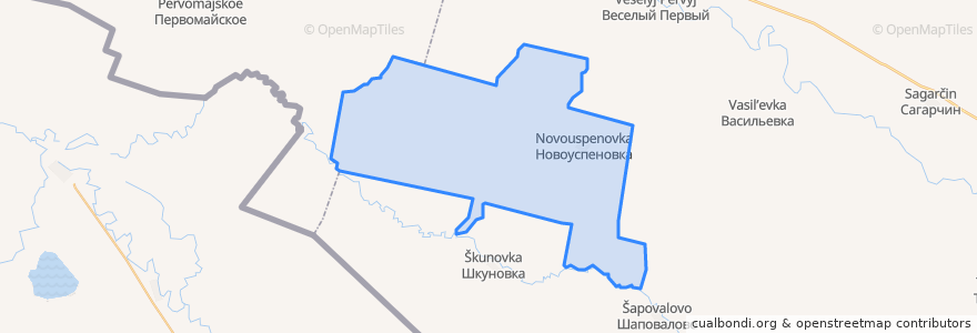 Mapa de ubicacion de Новоуспеновский сельсовет.