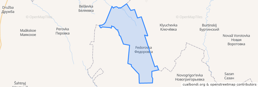 Mapa de ubicacion de Фёдоровский сельсовет.