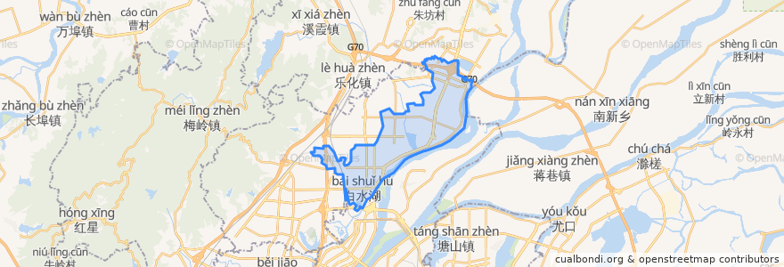 Mapa de ubicacion de 白水湖管理处.