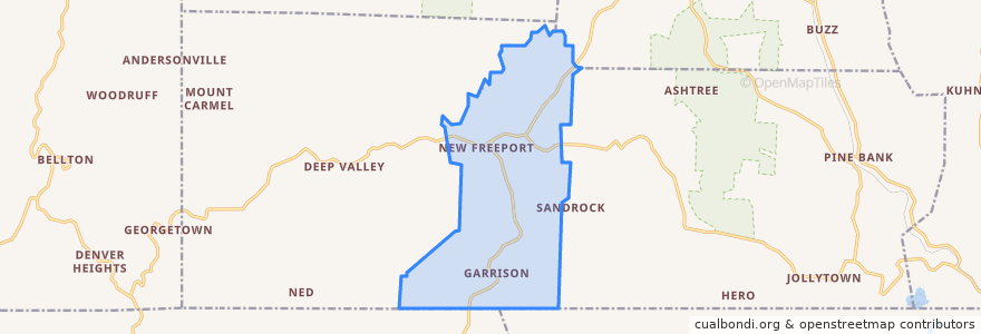 Mapa de ubicacion de Freeport Township.