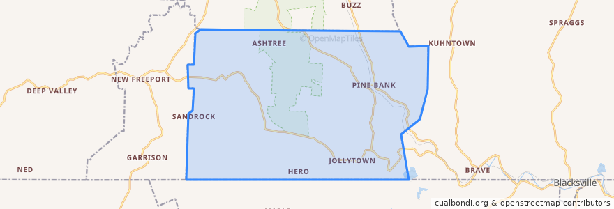 Mapa de ubicacion de Gilmore Township.