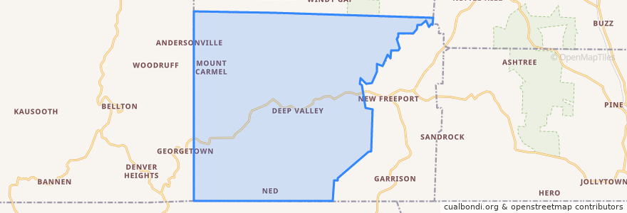 Mapa de ubicacion de Springhill Township.