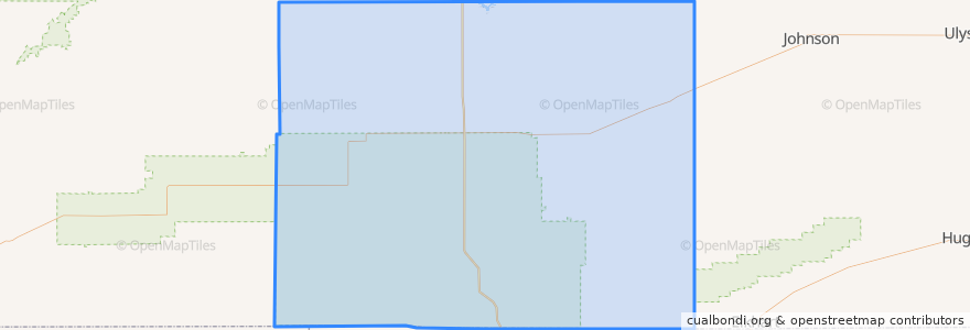 Mapa de ubicacion de Baca County.