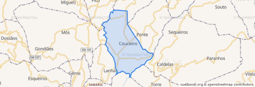 Mapa de ubicacion de Coucieiro.