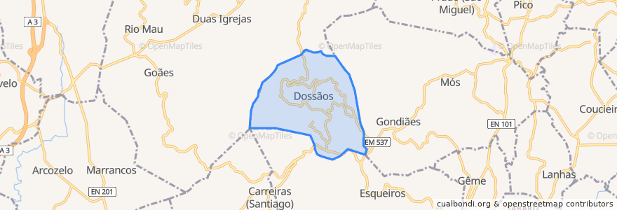 Mapa de ubicacion de Dossãos.